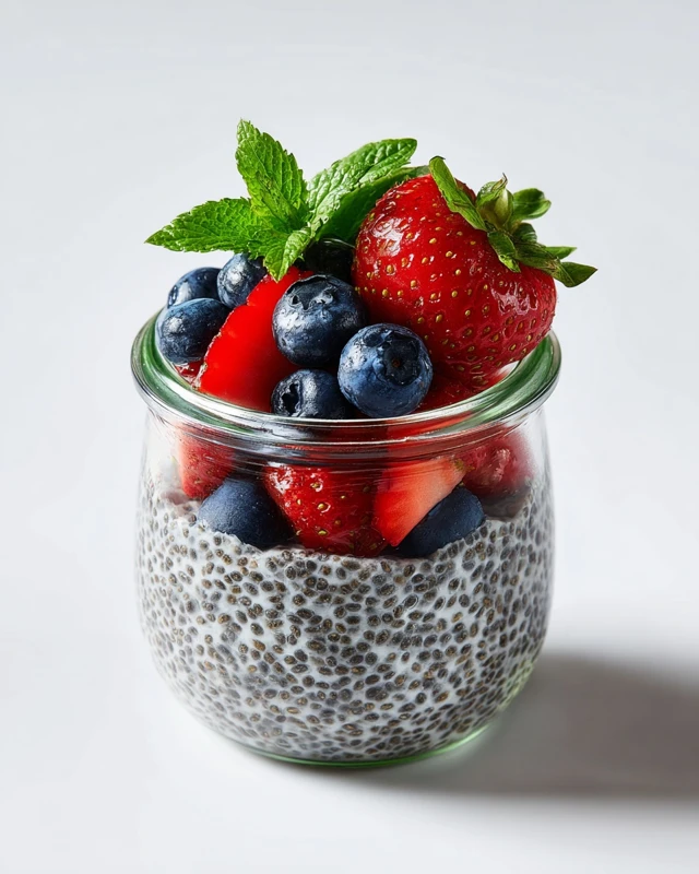 Chia Seed Pudding with Berries Food Photography