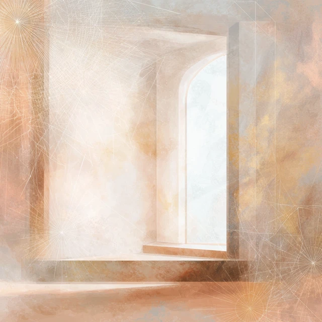 Watercolor Interior Illustration with Spiritual Ambiance