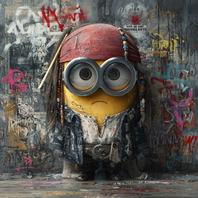 Minion Jack Sparrow Disney Pixar Graffiti Art