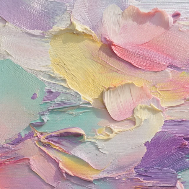 Abstract Pastel Painting Yellow Pink Mint Purple