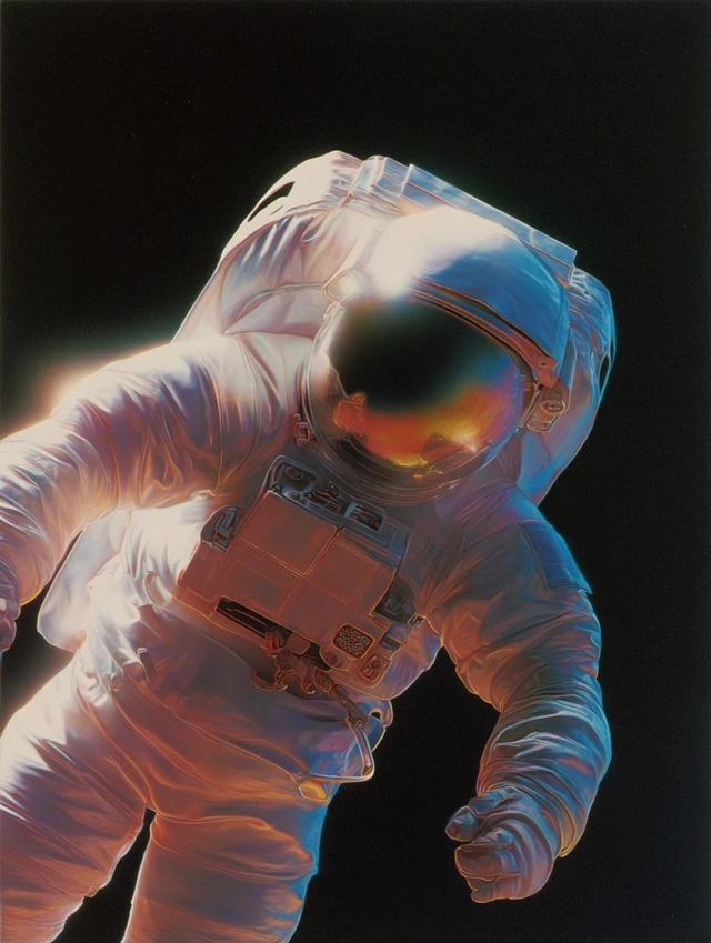 Astronaut in Space Black Background