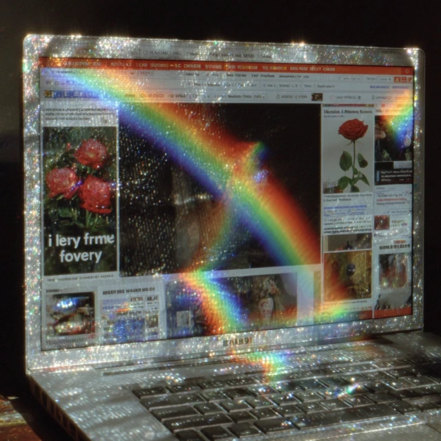 Glitched Webpage Vaporwave Love 2002 Retro Art