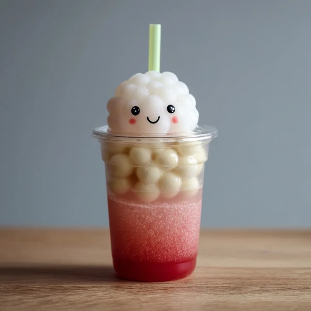 Tribble Boba Drink with Watermelon and Lychee
