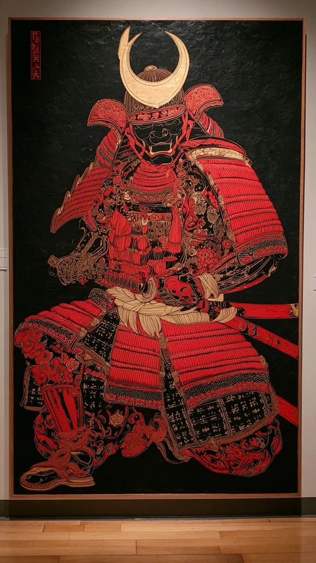 Japanese Samurai Armor Painting Museum Style