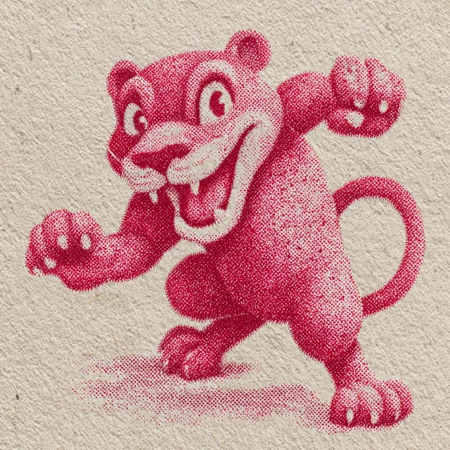 Vintage Panther Dragon Mascot Illustration