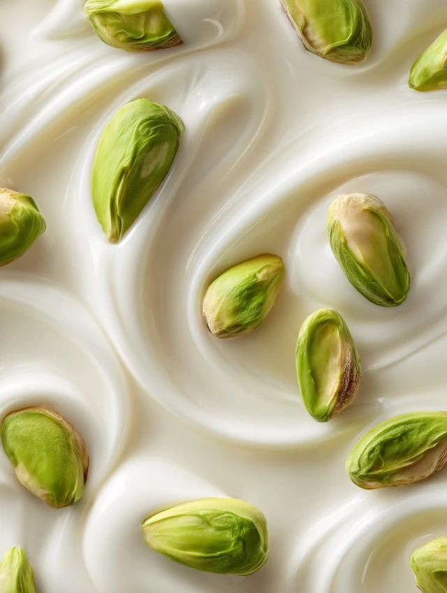 Pistachios in White Chocolate: A Delicious Close-Up