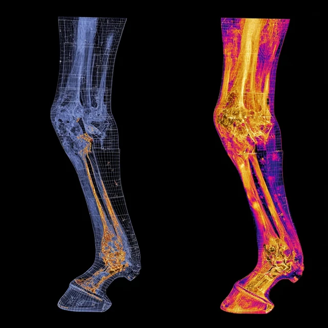 Horse Leg Thermal Scan Before After Therapy