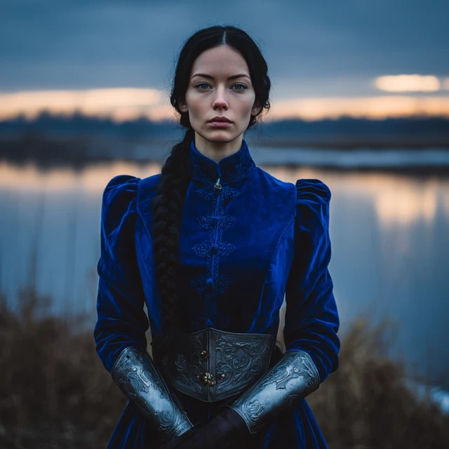 Noblewoman in Armor at Dusk