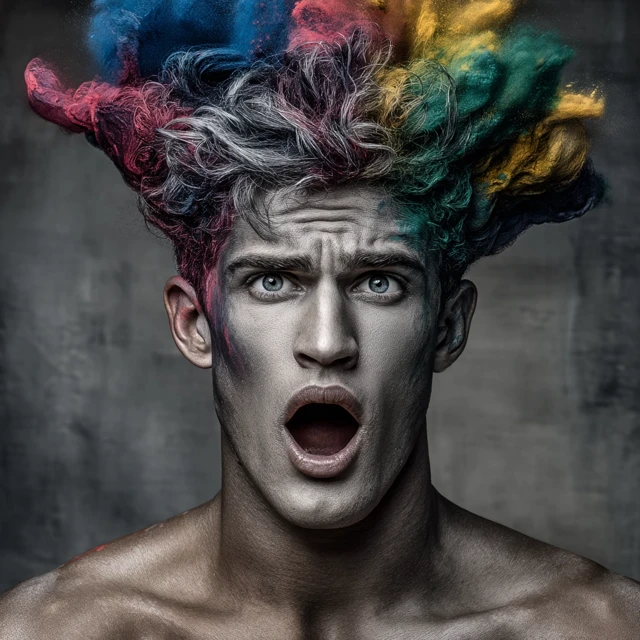 Brain Explosion Art Portrait