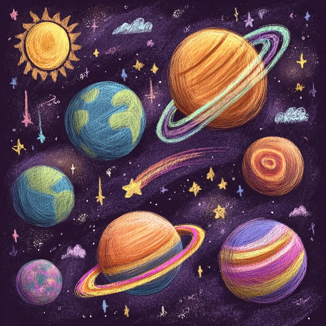 Solar System Illustration Preschool Science Book