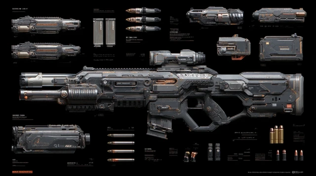 Futuristic Laser Weapon Designs 3D Models