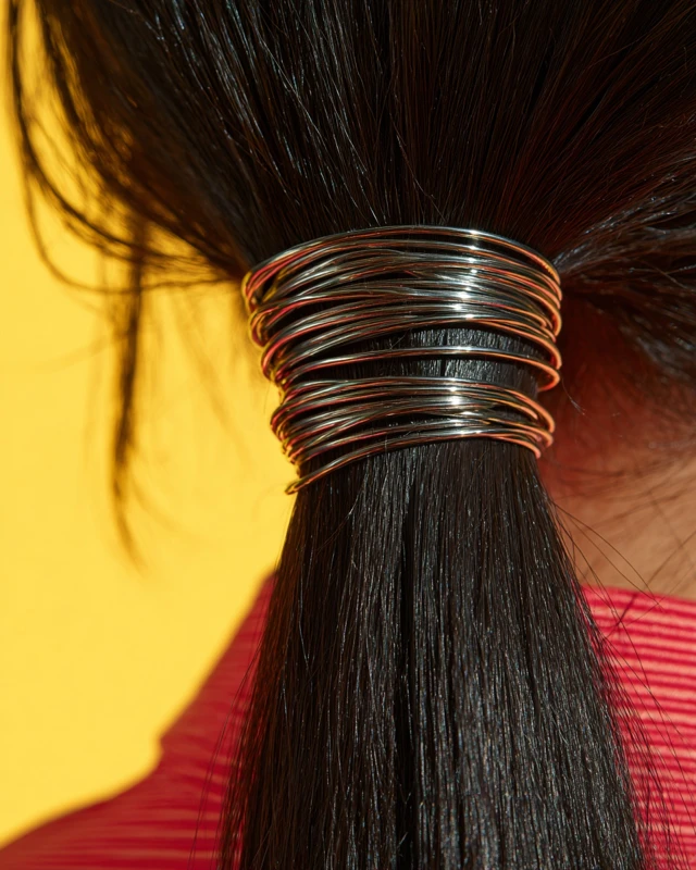 Hair Styling Concept Wire Wrapped Ponytail Editorial