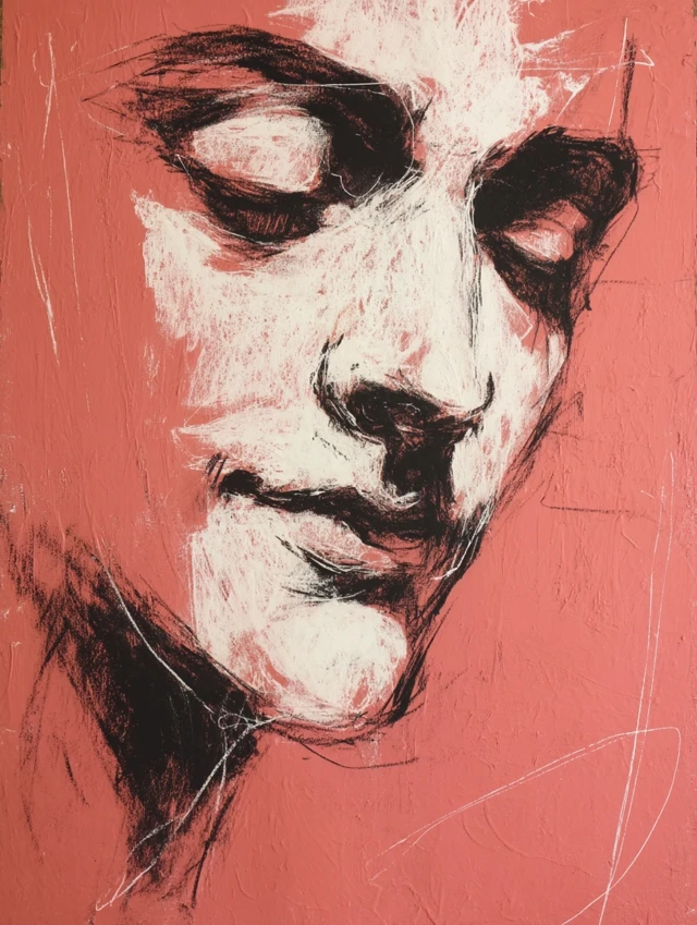 Woman Chalk Pastel Drawing Expressive Art