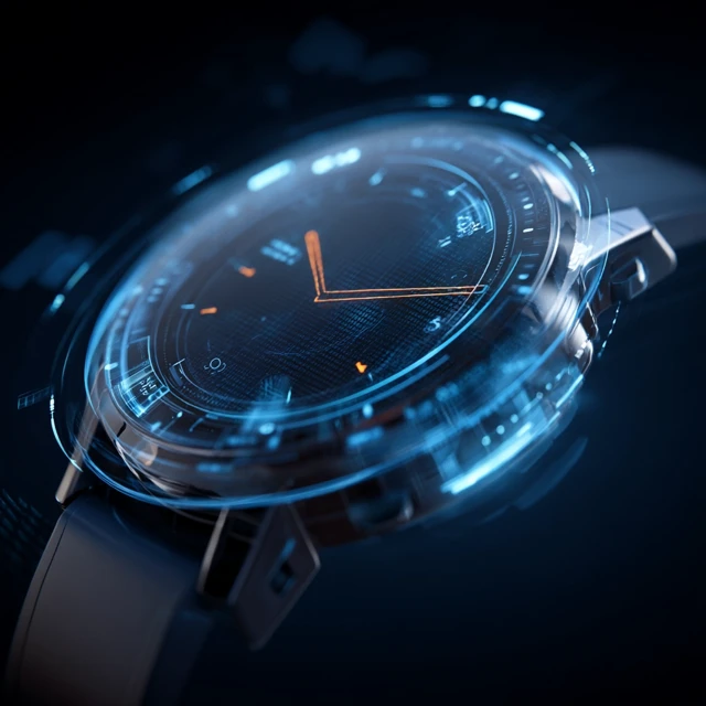Cyberpunk Smartwatch with 3D Hologram UI