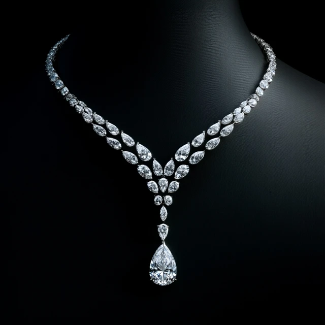 Diamond Necklace Platinum High Jewelry Design