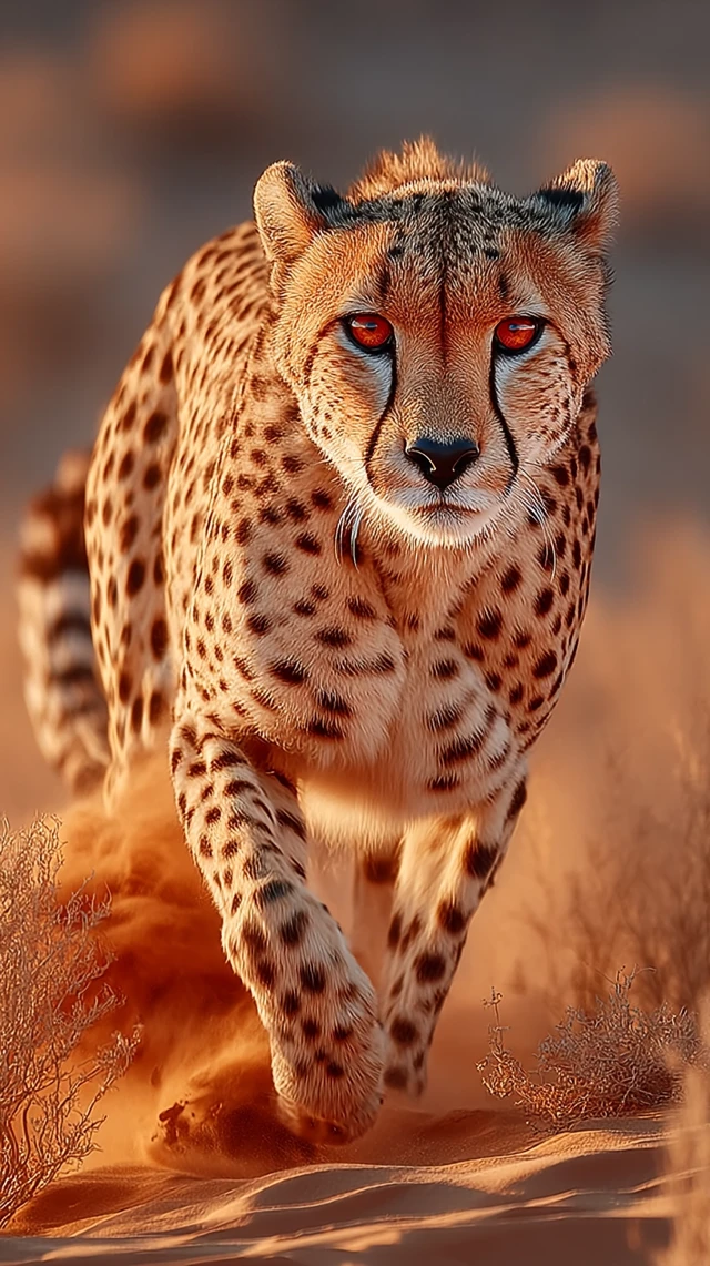 Cheetah in the Desert Running in UHD