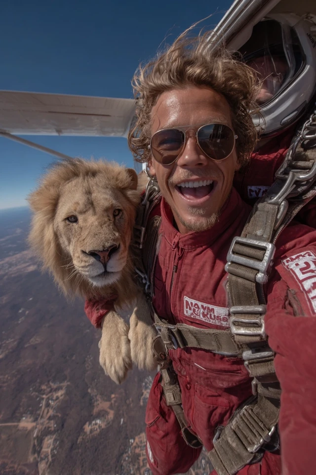 Skydiving with a Lion Thrilling Adventure