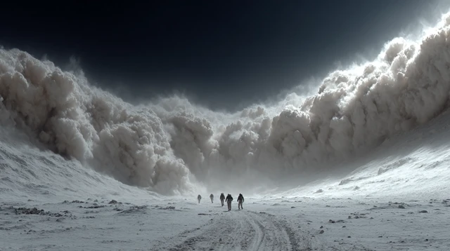Apocalyptic Scene People Fleeing