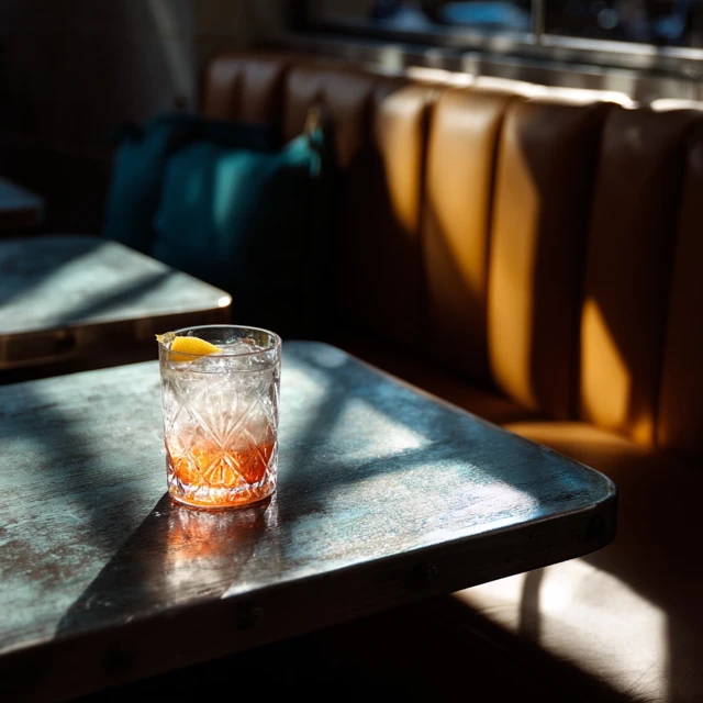 Glass of Whiskey on a Table