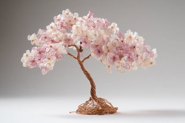 Copper Wire Cherry Blossom Tree Handmade Art