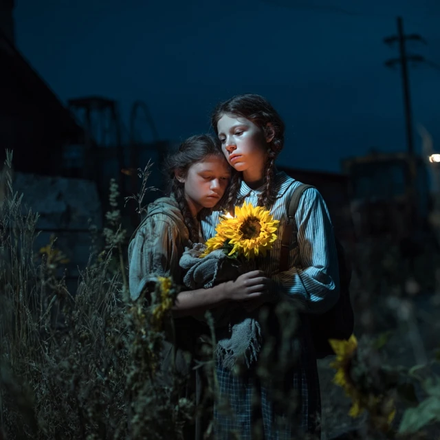 Ukrainian Sisters Sunflower Field Escape 1940s