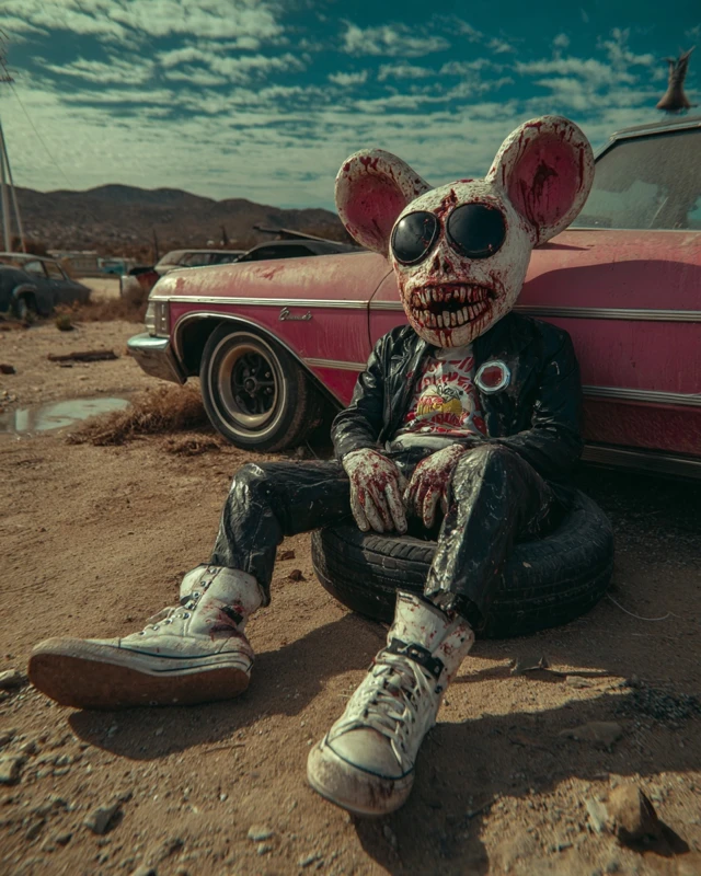 Zombie Rat Fink Horror Movie Scene Cinematic Look