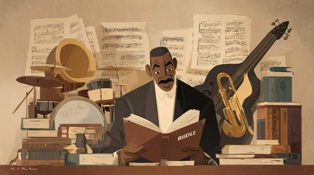 Bible Study Jazz Art Jacob Lawrence Style