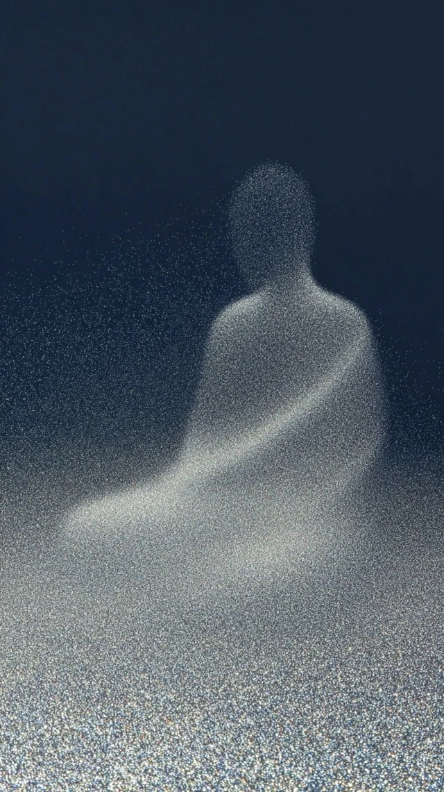 Mysterious Buddha Figure in Glittering Sand