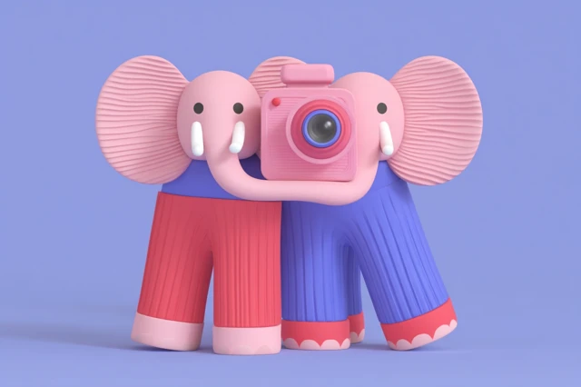 Surreal Elephants in a Minimalist Fantasy Landscape