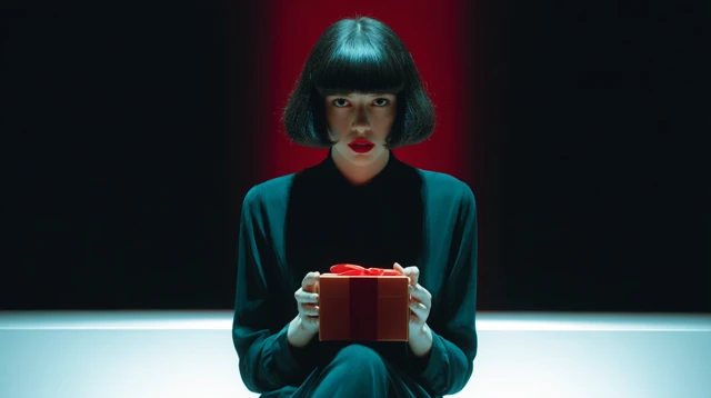 Surprised Woman with Gift Box Photography
