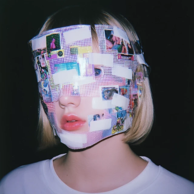 Y2K Tumblr Girl with Magazine Collage Bandage Face