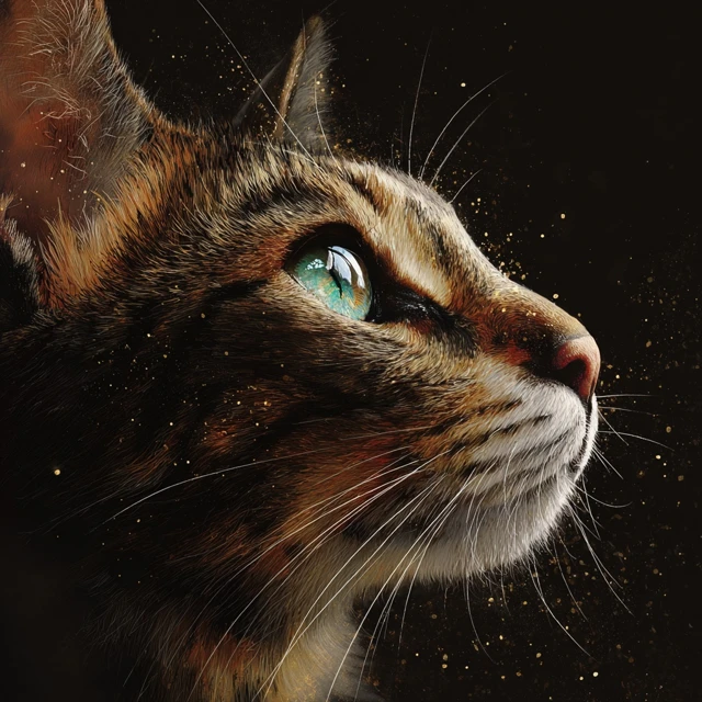 Black Cat with Big Eyes Painting