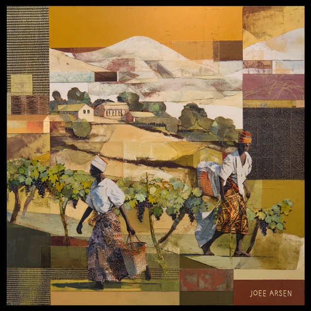 African Vineyard Workers in Stellenbosch Collage Art