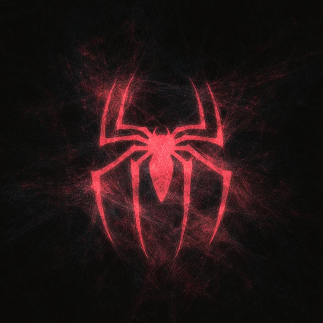 SpiderMan Logo 3D Illustration Red and Black