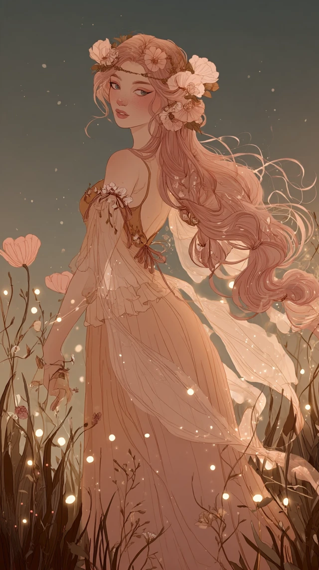 Fairycore Girl Dances in a Meadow Ethereal Tones