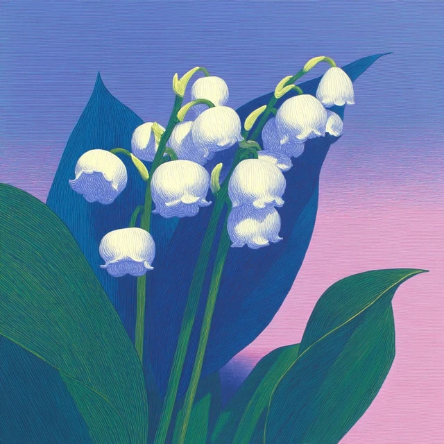 Lily of the Valley Painting in Pastel Tones