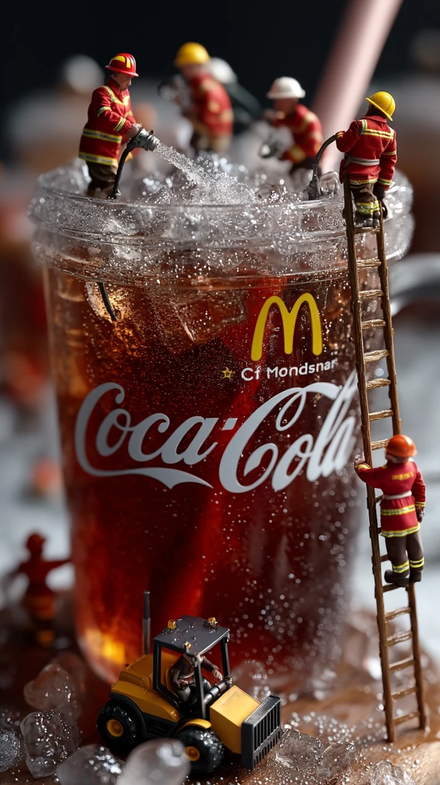 McDonalds Coca-Cola Firefighters Miniature Art