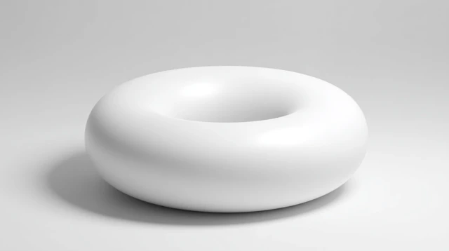 White Torus Shape Smooth Design with Depth