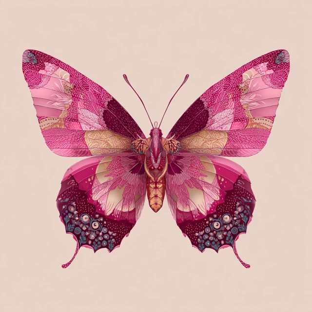 Pink Butterfly Design Illustration