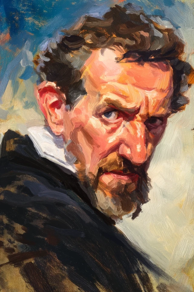 Old Master Oil Portrait: Dynamic Expression