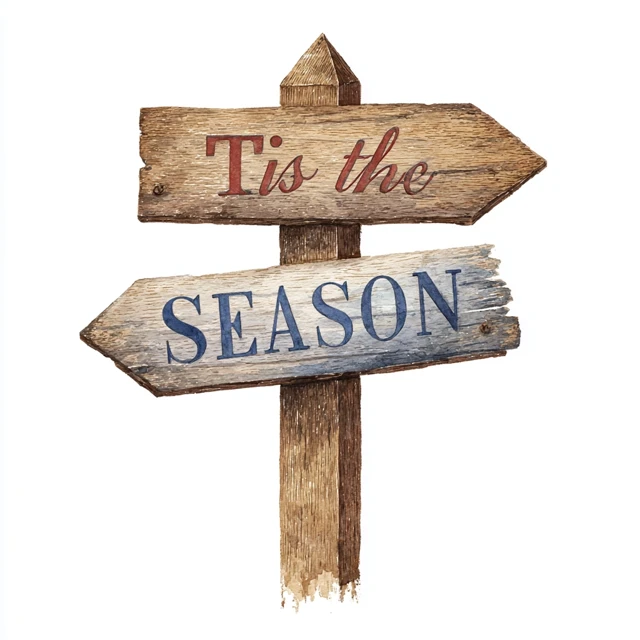 Tis the SEASON Watercolor Wooden Sign