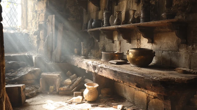 Medieval Home After Ransack Interior Scene