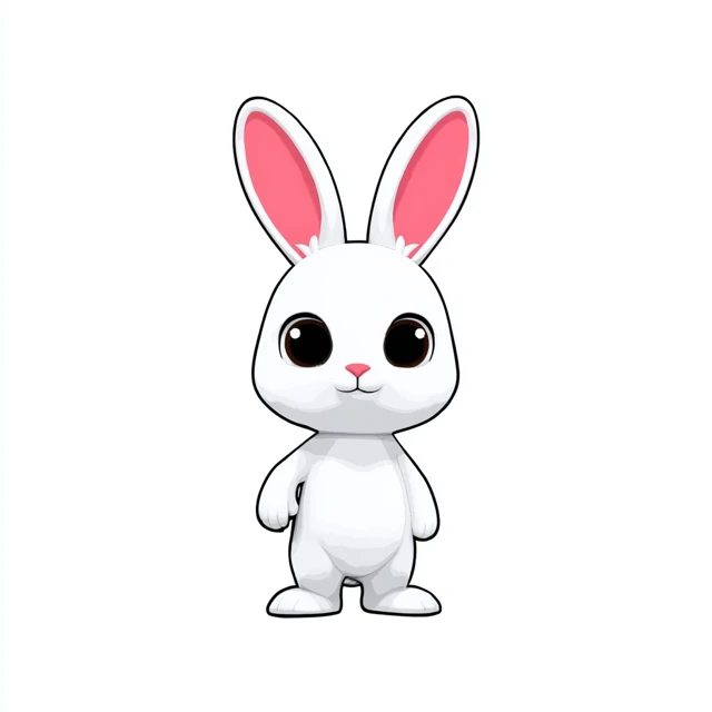 Cute White Rabbit Illustration for Children