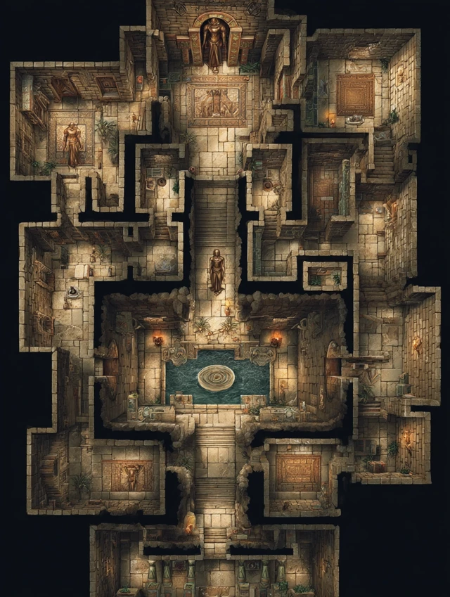 Pharaohs Tomb Dungeon Map Exploration