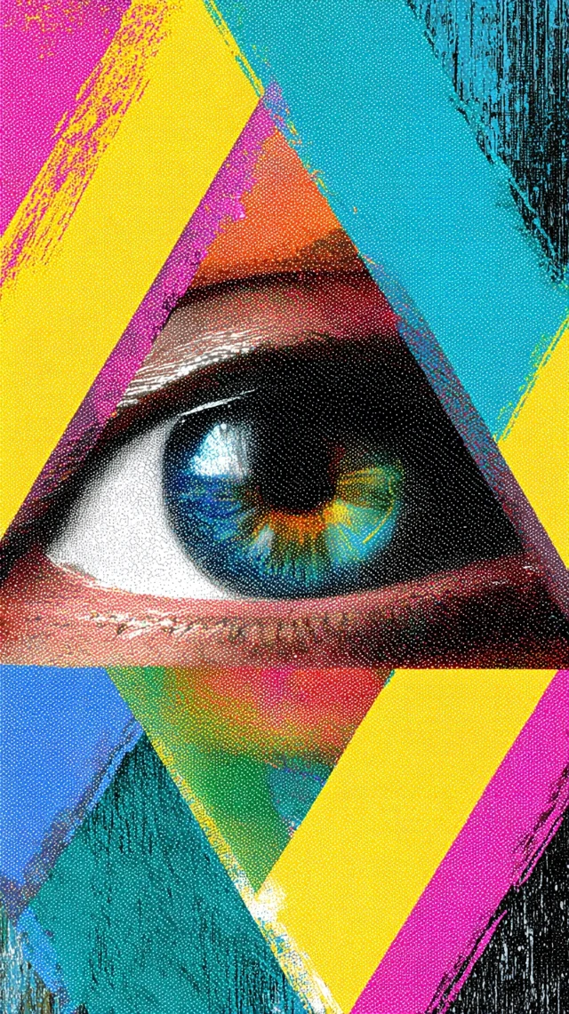 Neon Eye Pop Art Vaporwave Illustration