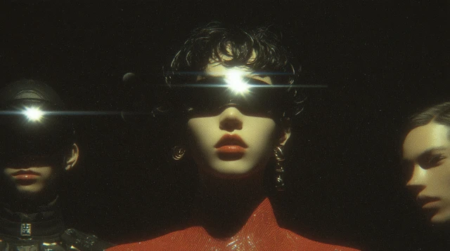 Retro Futuristic Portrait Dramatic Lighting