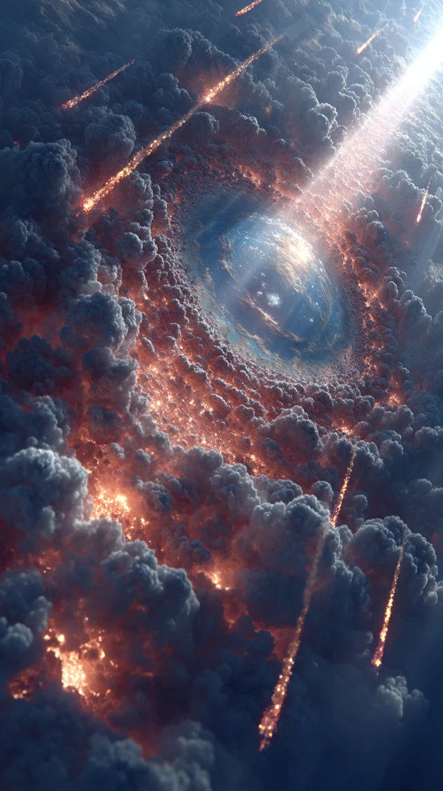 Surreal Meteor Storm Earth Impact Dal Inspiration