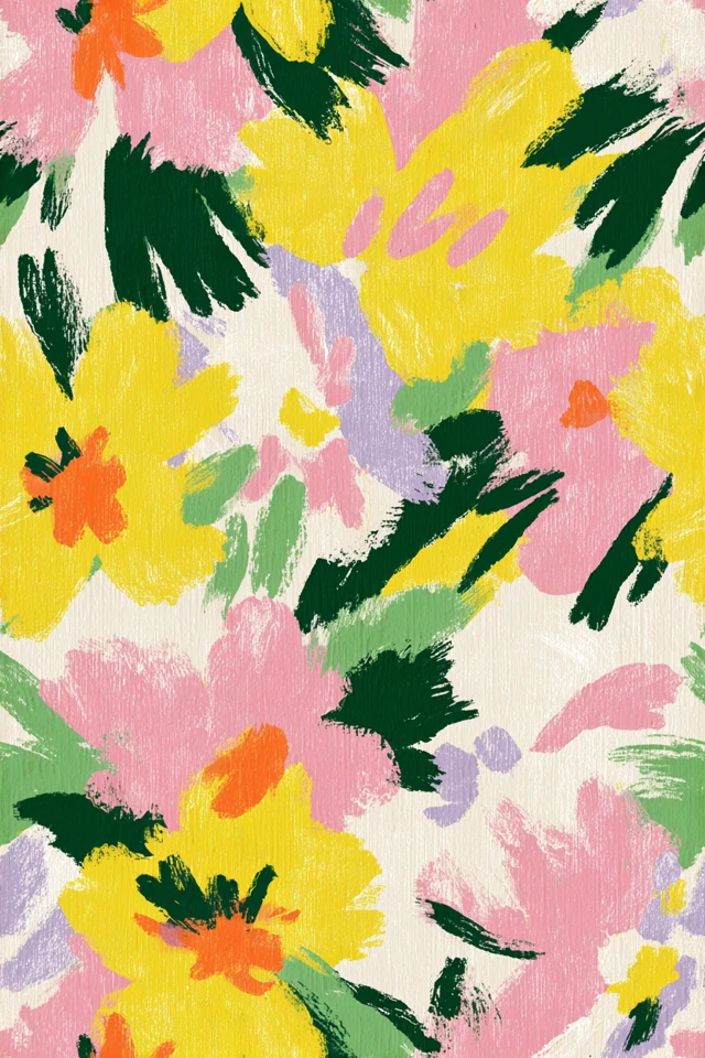 Abstract Floral Pattern Illustration in Pastel Colors