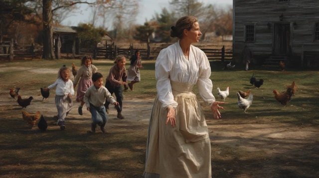 18th Century American Farm Scene Colonial Life