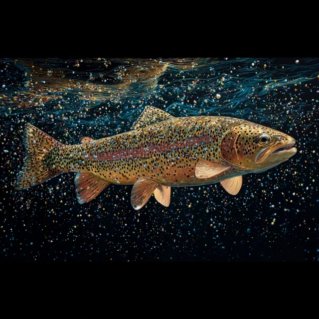 Beautiful Trout Swimming Upstream Photography